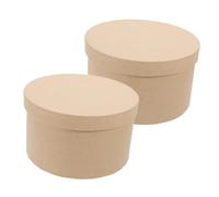 Cajas de Obsequio Redondas de Papel Kraft Khaki 2 Piezas