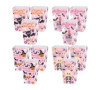 Cajas De Palomitas Para Fiesta De Halloween | 12 Piezas De Favor De Fiesta Para Cajas De Galletas | Recipiente Para Fiestas De Halloween, Suministros Para Detalles De Y Truco O Trato