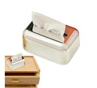Cajas de pañuelos doradas - Lujoso soporte para pañuelos dorado, elegante de almacenamiento metálica, elegante organizador de diseño, sofisticado | Actualización para baño, Schlafz