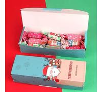 Cajas de papel de 5 uds de caramelo, galleta, galleta, turrón, gracias, Feliz Navidad, caja de regalo hecha a mano, estilo 42,21,5x7x5cm