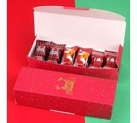 Cajas de papel de 5 uds de caramelo, galleta, galleta, turrón, gracias, Feliz Navidad, caja de regalo hecha a mano, estilo 39,21,5x7x5cm
