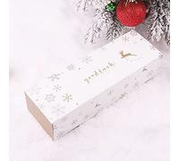 Cajas de papel de 5 uds de caramelo, galleta, galleta, turrón, gracias, Feliz Navidad, caja de regalo hecha a mano, estilo 34,21,5x7x5cm