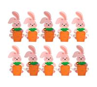 Cajas De Pascua - Pro | Contenedores De Papel - 10 Piezas Cajas De Galletas De Pascua Con Diseño De Zanahoria Conejito De Peluche Para, Dulces Y Pasteles, Picnic Y Celebraciones, Alto Rendim