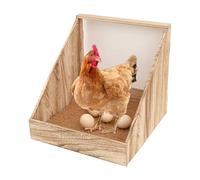 Cajas De Ponte De Pollos - Madera 33×34,5×32cm | De Madera Con Percha Almohadillas | Cajas De Gallinas Para Poner Huevos | Para Gallinas Cooperativas Hogar Invierno Aves de corral Percha Granja C