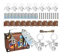 Cajas de recuerdos con temática de viaje, cajas decorativas de maleta, juego de 10 cajas de dulces con llaveros de avión de tierra, boleto de viaje, decoración de viaje vintage para boda, despedida de