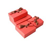 Cajas De Recuerdos De Boda 10 cajas de papel plegables for regalos de boda, de una sola pieza, for sorpresa de San Valentín.(Red,12x12x5cm)