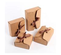 Cajas De Recuerdos De Boda 10 cajas de papel plegables for regalos de boda, de una sola pieza, for sorpresa de San Valentín.(Brown,17.5x11.5x5cm)