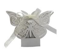 Cajas De Recuerdos De Boda 20 piezas caja de dulces de Chocolate hueca cortada con láser, cajas de embalaje de mariposa dorada, venta al por mayor con cintas, envoltura de recuerdos de fiesta de boda(