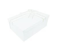 Cajas de Regalo Blancas con Tapa y Lazo de Cinta Fijo, 225x160x85 mm Pequeñas Cajas de Regalo para Regalos, Lujosas y Resistentes Cajas de Cartón Plegables con Tapa (1 Pieza)
