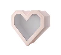 Cajas de regalo,Cajas para flores, 1 caja de flores en forma de corazón con tapas de ventana transparentes, arreglos florales de estilo lujoso, decoración del día de San Valentín (28 * 27cm)