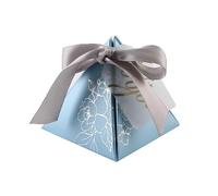 Cajas de regalo,Cajas para flores, Caja de regalos de chocolate con forma de triángulo bronceador de 10/20/50 piezas con etiqueta de agradecimiento, embalaje for decoración de boda (50PCS_8.5X8.5X9CM)