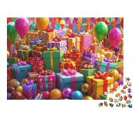 Cajas de Regalo Coloridas Escena de Fiesta Puzzle de 1000 Piezas Juego de Puzzle 1000 Piezas Papel para Adultos Relajación Atención Familia Decoración Hogar Regalo Festivo 38x26cm/1000pcs