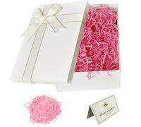 Cajas de Regalo con Tapas, 25 x 18 x 8.5 CM Caja de Regalo con Tapas y Cinta, Caja de Regalos Premium Especialmente Diseñadas para Cumpleaños, Navidad, Día de San Valentín (Blanco)