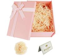 Cajas de Regalo con Tapas, 25 x 18 x 8.5 CM Caja de Regalo con Tapas y Cinta, Caja de Regalos Premium Especialmente Diseñadas para Cumpleaños, Navidad, Día de San Valentín (Rosa)