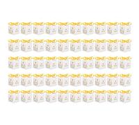 Cajas de regalo de fiesta de papel, diseño Mi Bautizo, equipadas con cinta dorada, cajas de regalo de boda blancas para fiestas, 50 piezas