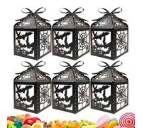 Cajas de regalo de Halloween, cajas de regalo de fiesta de Halloween, recipientes huecos para murciélagos para aperitivos, pan de goma, estante de mesa, cocina, mantel, bar, entrada, aula, casas