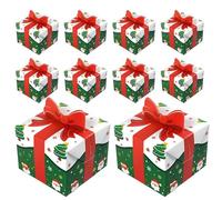 Cajas de regalo de Navidad, contenedor plegable portátil, bolsas de golosinas de Navidad, para galletas, aperitivos, pasteles, cupcakes, brownies, donas, chocolates, familiares, amigos