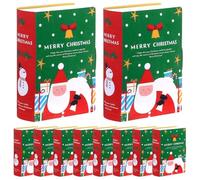 Cajas de regalo de Navidad de 10 piezas lindas cajas de galletas de Navidad en forma de libro 7x5x2 pulgadas de dulces para favores de fiesta en papel cajas de golosinas para galletas para regal