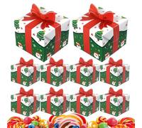 Cajas de regalo de Navidad - Regalos de fiesta plegables y portátiles | Pequeñas cajas de dulces para Navidad | para galletas, aperitivos, pasteles, cupcakes, brownies, donuts, chocolates, familiares
