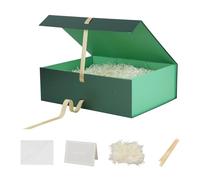 Cajas de regalo extra grandes con tapas, paquete de 3 cajas de regalo grandes de 16.5 x 13 x 5.3 pulgadas, caja de regalo grande verde con cinta, caja de regalo plegable para regalos, caja de regalo