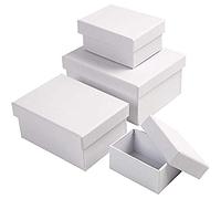 Cajas de regalo multiusos, rectangulares, para manualidades, color blanco, 4 tamaños diferentes