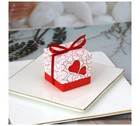 Cajas de Regalo Navidad 20/50 / 100pcs Baby Pie Candy Box Baby Shower Papel Papel Dulce Bolsa Huellas Favoritos Favoritos Cajas Bautismo Contenedor Caja de Regalo Caja de Regalo Navidad (Color : Hear