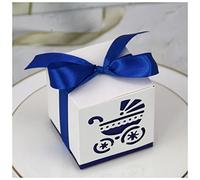 Cajas de Regalo Navidad 20/50 / 100pcs Baby Pie Candy Box Baby Shower Papel Papel Dulce Bolsa Huellas Favoritos Favoritos Cajas Bautismo Contenedor Caja de Regalo Caja de Regalo Navidad (Color : Carr