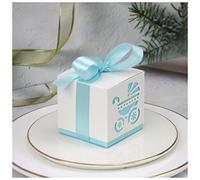 Cajas de Regalo Navidad 20/50 / 100pcs Baby Pie Candy Box Baby Shower Papel Papel Dulce Bolsa Huellas Favoritos Favoritos Cajas Bautismo Contenedor Caja de Regalo Caja de Regalo Navidad (Color : Carr