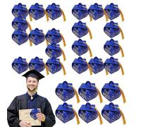 Cajas de Regalo para Graduación 2025 | Cajas de Sombrero de Graduación 2025 con Pompones para Dulces | Decoración Sombrero de Graduado, Portabones y Recipientes en Lote para Kindergarten, Co