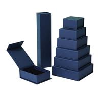 Cajas de regalo pequeñas con forma de concha magnética para bodas, fiestas de cumpleaños, joyas, anillos, collares, cajas de papel de embalaje (azul oscuro, 21 x 4,5 x 3,2 cm, 12 unidades)