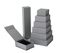 Cajas de regalo pequeñas con forma de concha magnética para bodas, fiestas de cumpleaños, joyas, anillos, collares, caja de papel de embalaje (gris, 8 x 8 x 3,2 cm, 12 unidades)