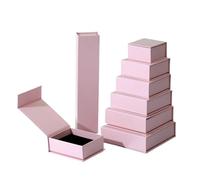 Cajas de regalo pequeñas con forma de concha magnética para bodas, fiestas de cumpleaños, joyas, anillos, collares, caja de papel de embalaje (rosa, 5,5 x 5,5 x 3,2 cm, 12 unidades)