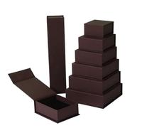 Cajas de regalo pequeñas con forma de concha magnética para bodas, fiestas de cumpleaños, joyas, anillos, collares, caja de papel de embalaje (marrón, 21 x 4,5 x 3,2 cm, 12 unidades)