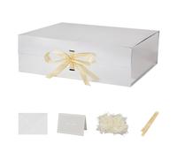 Cajas de regalo plegables extra grandes con tapas Paquete de 3 plateadas de 19 x 16 x 6 pulgadas Caja de propuesta de padrino de boda con cin