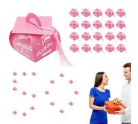Cajas De Regalos De Graduación,Caja De Gorro De Graduación,Caja de chocolate y azúcar de 50 piezas | Pegatinas incluidas, novedosas cajas de regalos de graduación con letras doradas con borlas par