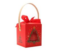 Cajas de regalos navideños,Contenedores de galletas navideñas | Contenedores de galletas de papel navideño - Ventana y manija Accesorios de recuerdo navideño para pasteles Dulces Regalo de panadería n