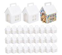 Cajas de regalos para fiestas en casa en blanco con ventana, paquete de 30, regalos de fiesta para adoptar un cachorro para suministros de adopción de perros, decoraciones temáticas para mascotas