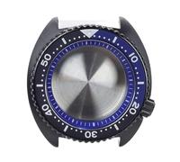 Cajas de Reloj con Cristal Zafiro, Color Negro, 45mm, Corona atornillada a Las 3,8 en Punto for Relojes Movimiento Nh35 Nh36 4R36, 1 ud(Blue Chapter Ring 2)