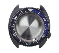 Cajas de Reloj con Cristal Zafiro, Color Negro, 45mm, Corona atornillada a Las 3,8 en Punto for Relojes Movimiento Nh35 Nh36 4R36, 1 ud(Steel Chapter Ring2)