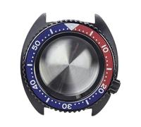 Cajas de Reloj con Cristal Zafiro, Color Negro, 45mm, Corona atornillada a Las 3,8 en Punto for Relojes Movimiento Nh35 Nh36 4R36, 1 ud(Black Steel Chapter3)