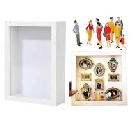 Cajas De Siluetas para Mini Museos, Kits De Marcos De Sombra, Mini Marcos Y Figuras Doradas. Celebra Tus Recuerdos úNicos En 2026(White/Q)