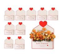 Cajas De Sobres De San Valentín - 10 Piezas De Papel De Embalaje Con Patrón De Corazón Romántico,Cajas De Sobre Para Ramos De Flores - para Esposa Madre Hermana Hija Amigos Familia y Eventos Especiale