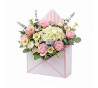 Cajas de sobres de San Valentín, caja de sobres florales para el día de San Valentín, papel de regalo de flores, caja de flores decorativa con diseño de letras de amor para propuestas, bodas, arreglos