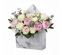 Cajas de sobres de San Valentín, caja de sobres florales para el día de San Valentín, papel de regalo de flores, caja de flores decorativa con diseño de letras de amor para propuestas, bodas, arreglos
