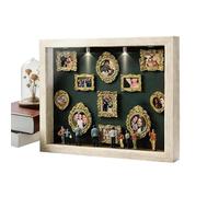 Cajas De Sombras Mini Museo con Luz LED DIY, 11 Minicaja De Siluetas De Museo DIY, con Iluminación LED, 8 Figuras, Idea De Regalo Y Emocional para para Aniversario, Boda Y Cumpleaños