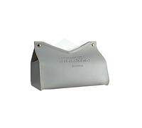 cajas de toallas manuales, Caja de almacenamiento de cuero PU for decoración de sala de estar, dormitorio, cocina, escritorio, servilletero for el hogar(Gris)