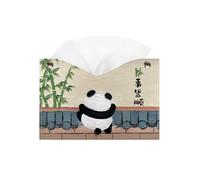 cajas de toallas manuales, Caja dispensadora de pañuelos faciales de cuero PU con pintura al óleo, soporte for sala de estar, escritorio decorativo en sala de estar(Multicolored)