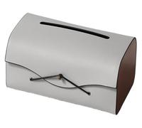 cajas de toallas manuales, Caja dispensadora de pañuelos faciales de cuero PU Rectangular, soporte for baño, tocador, encimera, mesitas de noche for coche, oficina y sala de estar(Gris)
