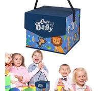 Cajas de tratadas con temas de animales, cajas de favor de Animal Party,Flip Top Bolsas de caramelo vacías grandes con correa - Contenedor de bocadillos para decoración de baby shower de cumpleaños, s