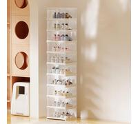 Cajas de Zapatos Apilables Organizador Plástico Plegable a Prueba Polvo Humedad Puerta Cierre Automático Magnética Fuerte Transparente Visible para Zapatillas Deporte Exhibición Ten Layers